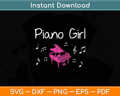 Piano Girl Funny Pianist Music Keyboardist Musician Svg Digital Cutting File