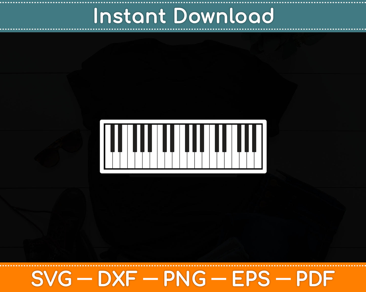 Piano Keyboard Musical Musician Pianist Svg Digital Cutting File
