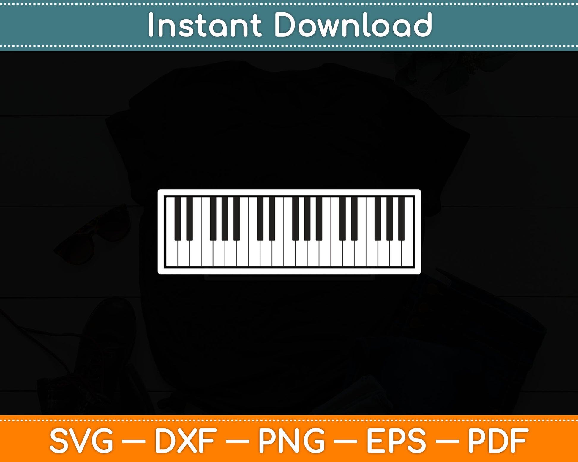 Piano Keyboard Musical Musician Pianist Svg Digital Cutting File
