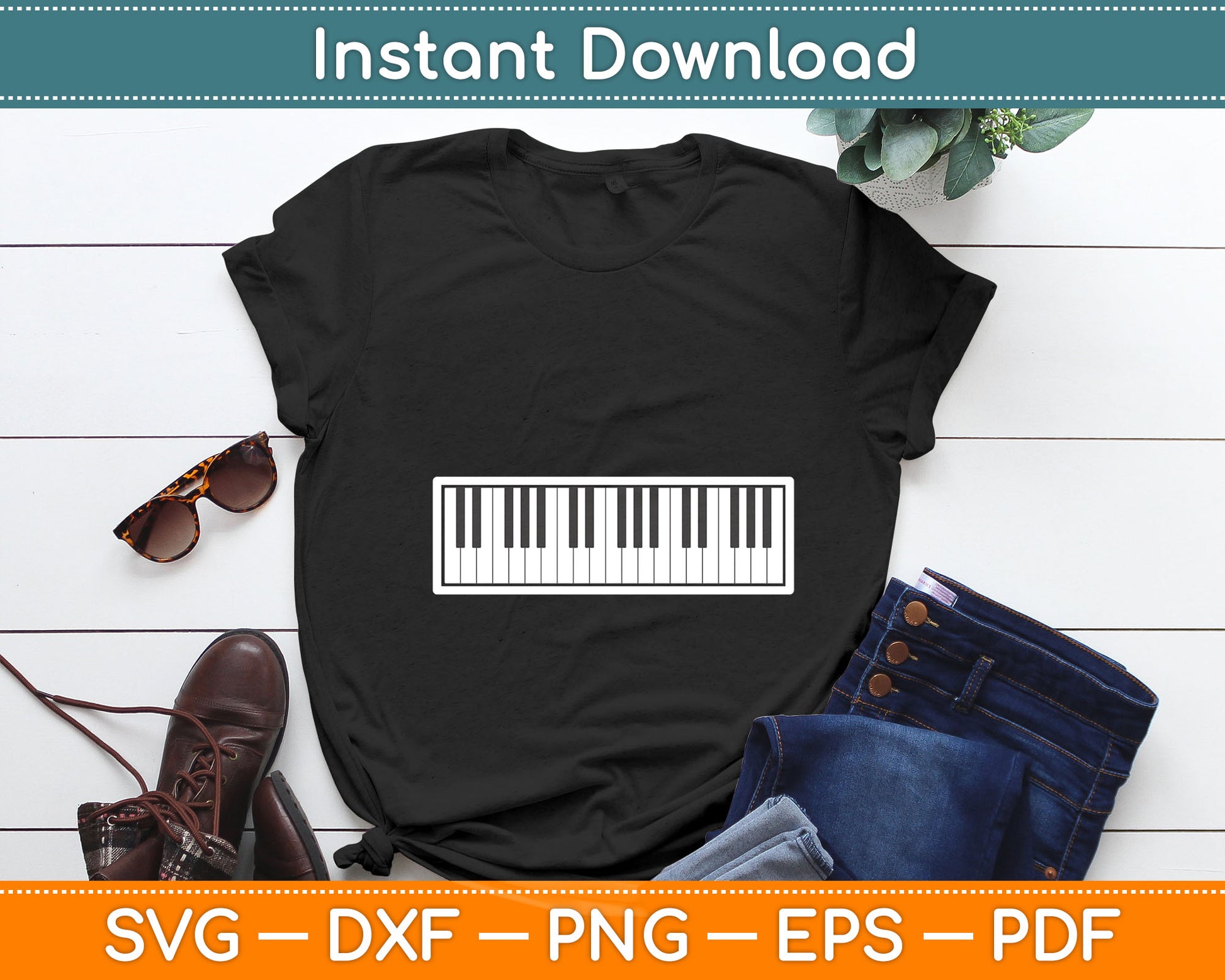 Piano Keyboard Musical Musician Pianist Svg Digital Cutting File