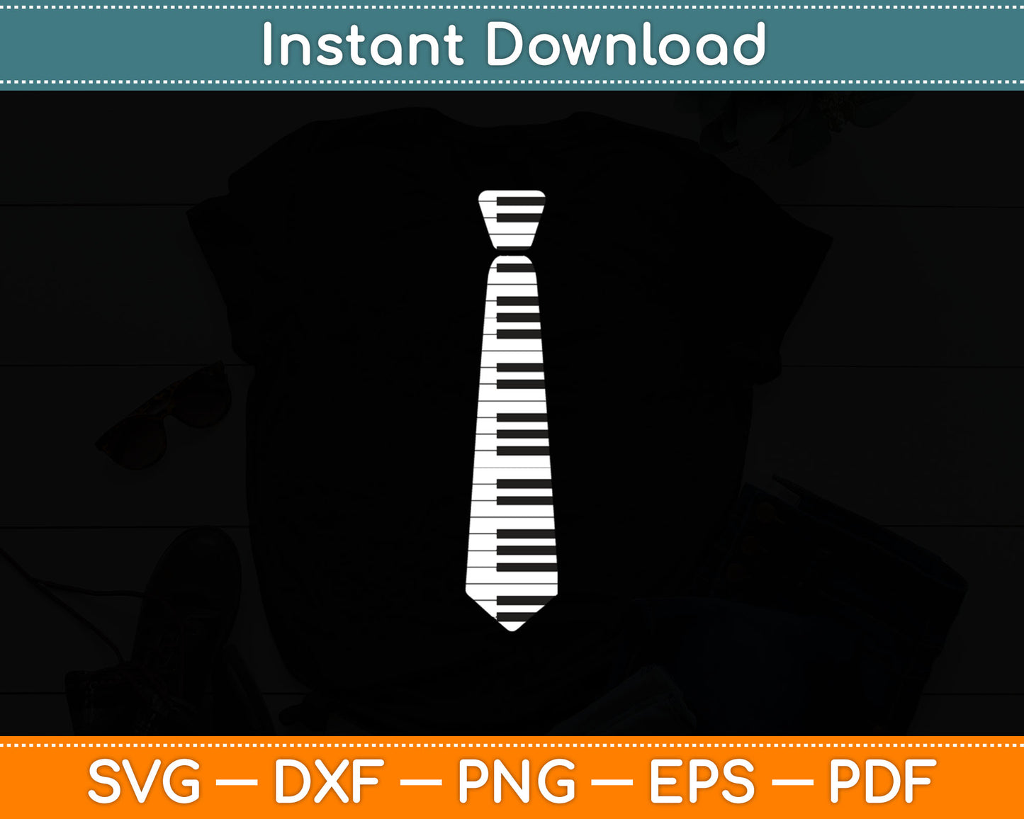 Piano Neck Tie Funny Humorous Keyboard Music Player Fun Svg Digital Cutting File