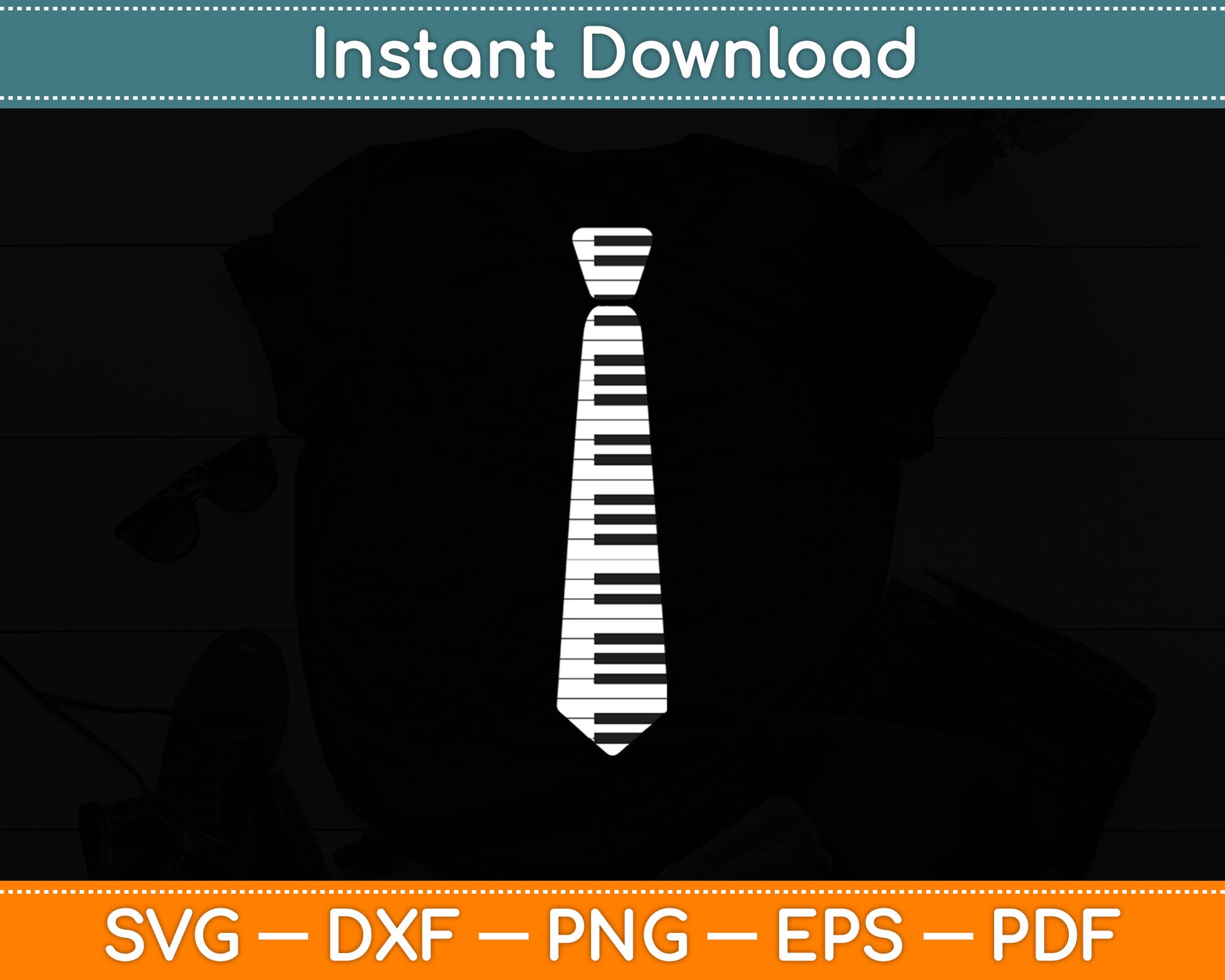 Piano Neck Tie Funny Humorous Keyboard Music Player Fun Svg Digital Cutting File