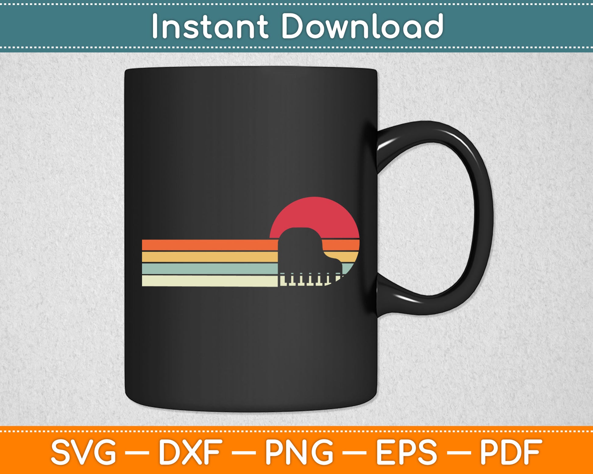 Piano Retro Style Pianist Svg Digital Cutting File