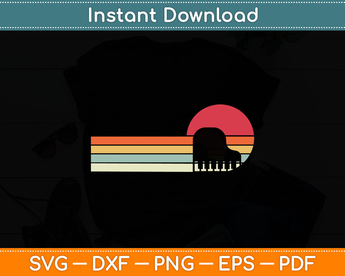 Piano Retro Style Pianist Svg Digital Cutting File