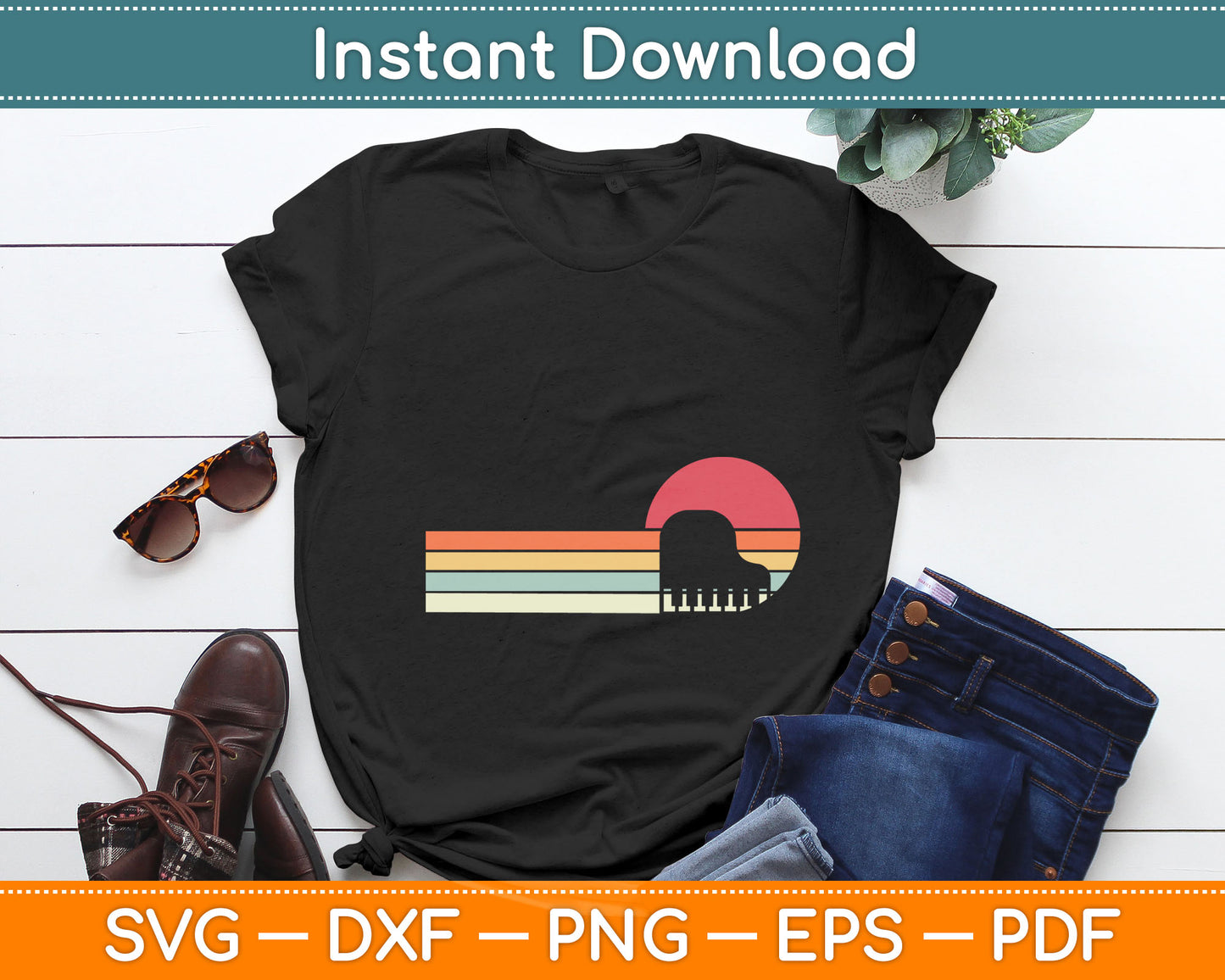 Piano Retro Style Pianist Svg Digital Cutting File