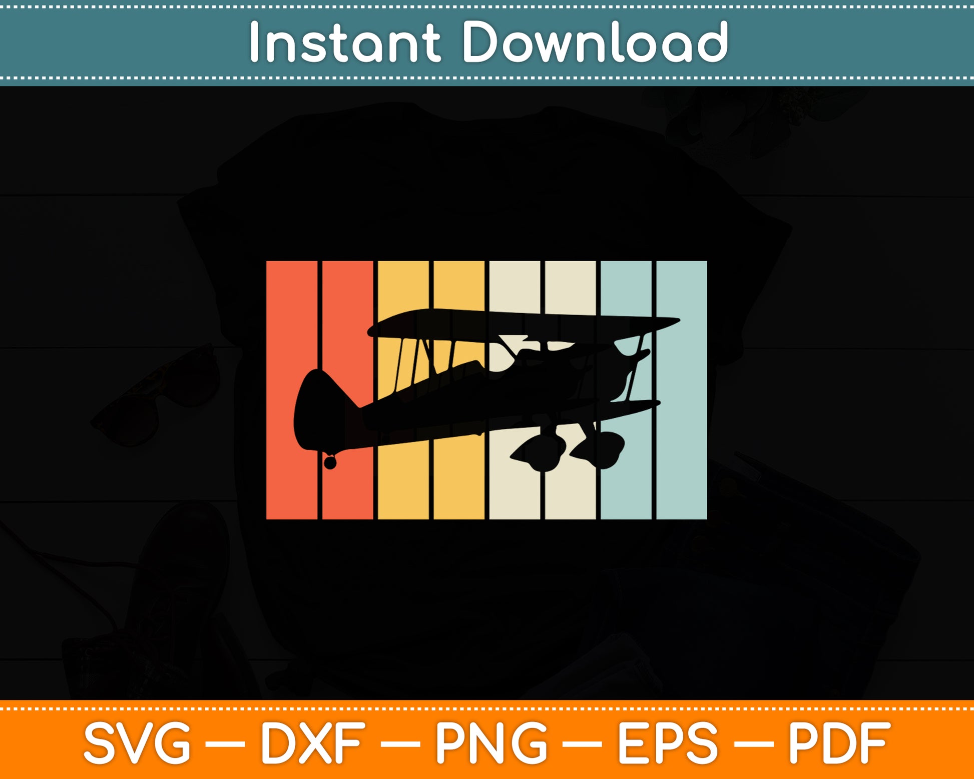 Pilot Aviator Airplane Aviation Vintage Svg Png Dxf Digital Cutting File