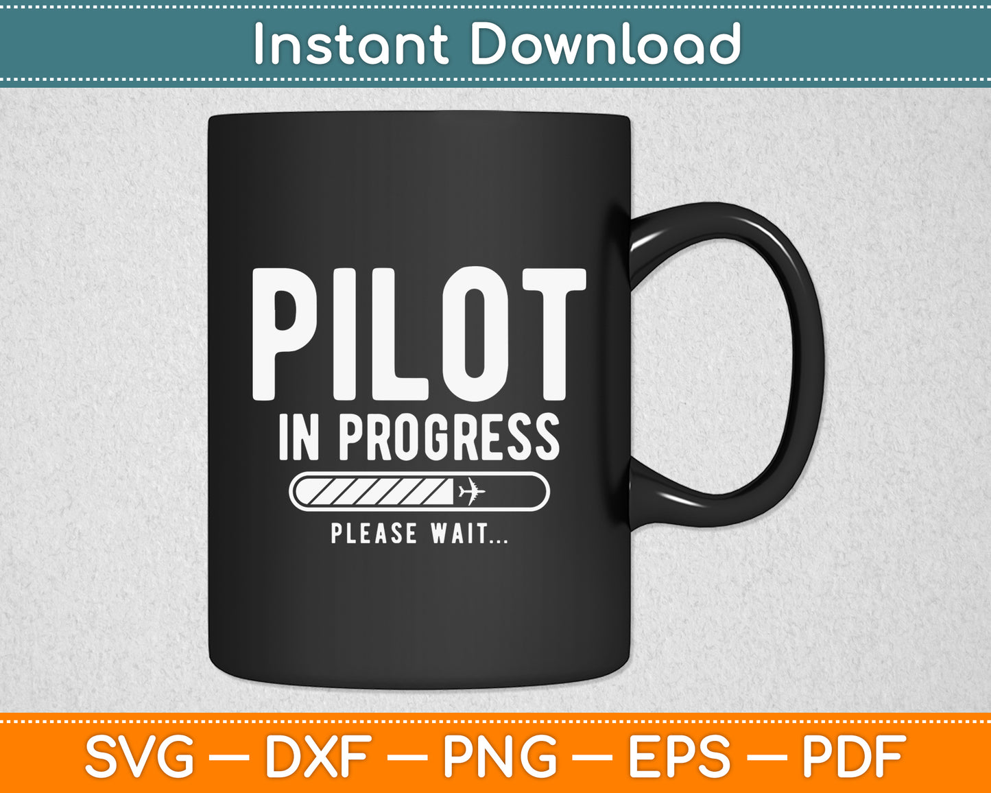 Pilot In Progress Airline Pilot Aviation Funny Svg Png Dxf Digital Cutting File