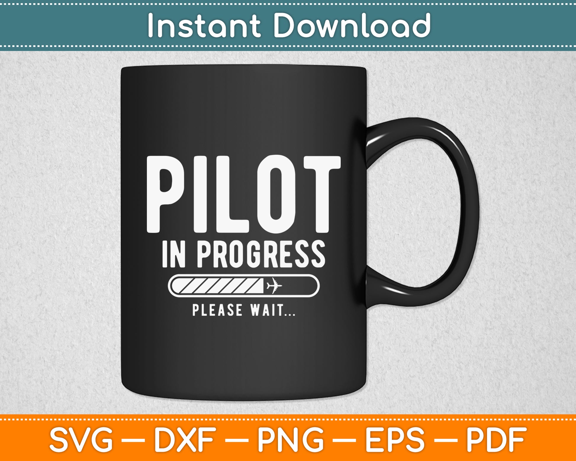 Pilot In Progress Airline Pilot Aviation Funny Svg Png Dxf Digital Cutting File