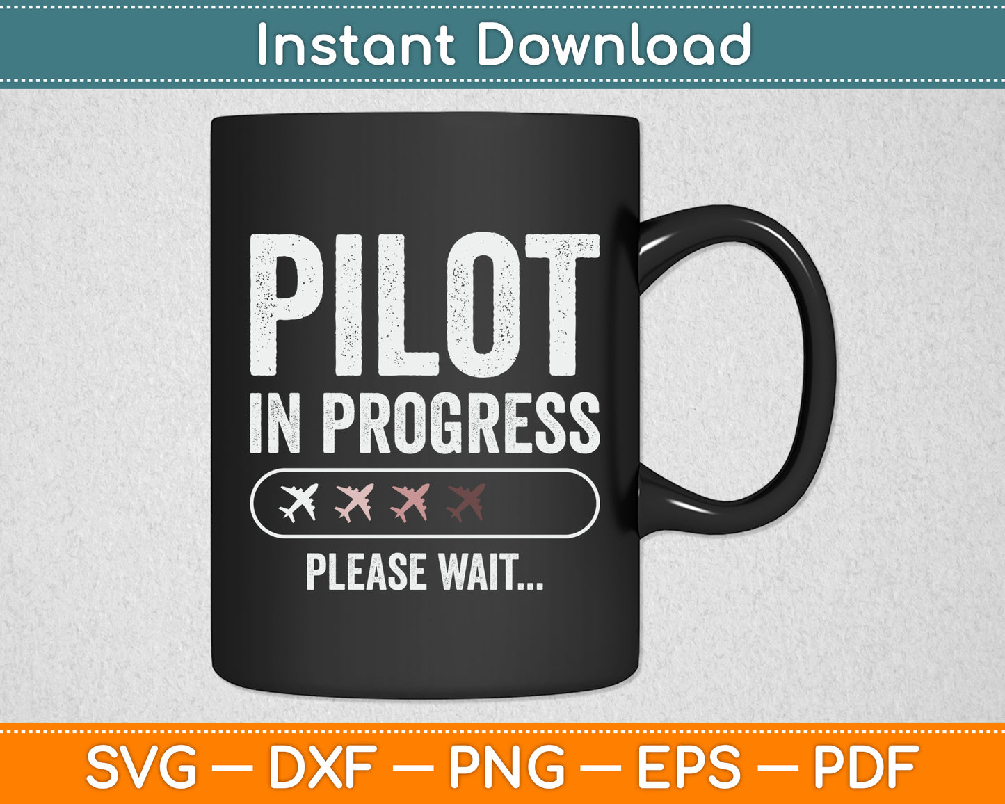Pilot Progress Please Wait Future Pilot Funny Svg Png Dxf Digital Cutting File