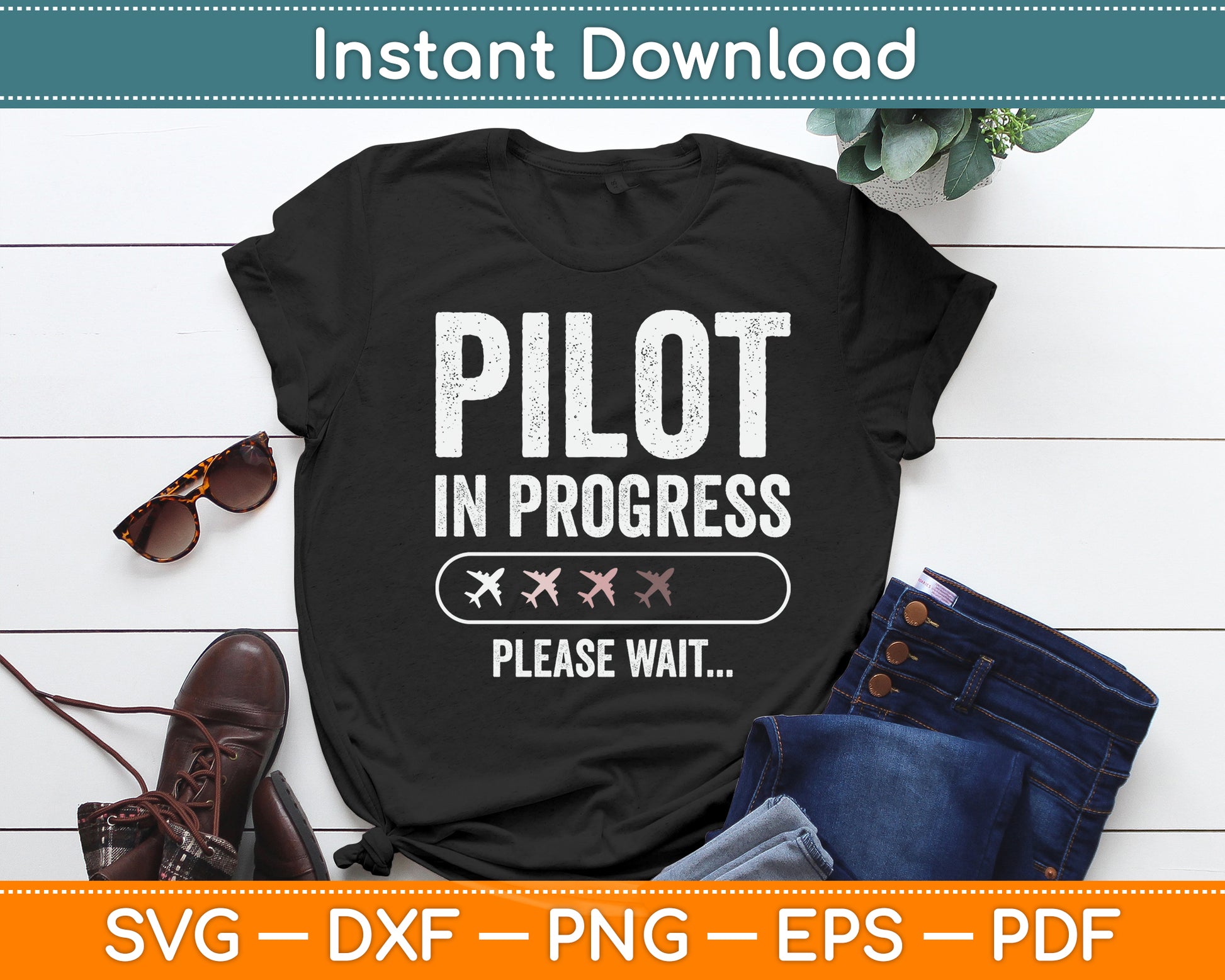Pilot Progress Please Wait Future Pilot Funny Svg Png Dxf Digital Cutting File