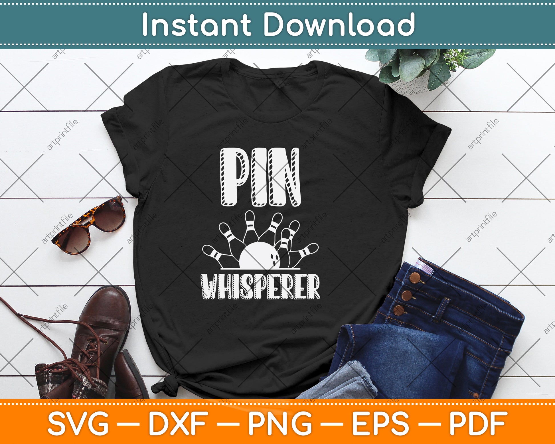 Pin Whisperer Bowling Funny Svg Design Digital Cutting File