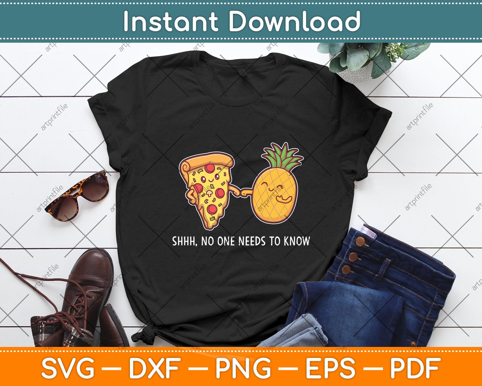 Pineapple Pizza Shhh No One Needs To Know Pineapple Svg Cutting File –  artprintfile