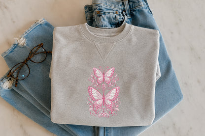 Pink Butterfly Embroidery Design