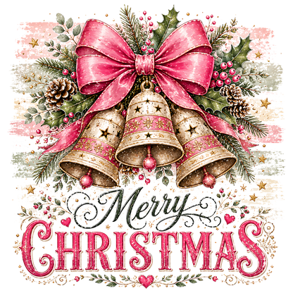 Pink Christmas Bells PNG