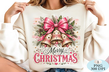 Pink Christmas Bells PNG