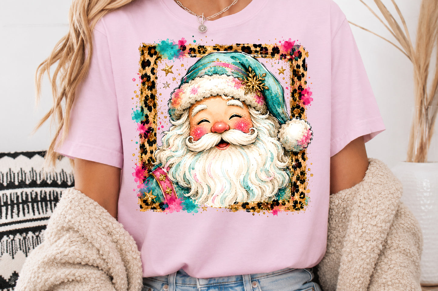 Pink Christmas Mama Sublimation PNG Santa Nutcracker Reindeer Holiday Design