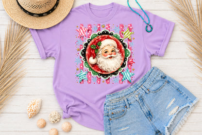 Pink Christmas Sublimation PNG Vintage Santa Nutcracker Christmas Tree Holiday Design