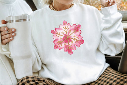 Pink Christmas Watercolor Clipart Cute Holiday PNG Bundle