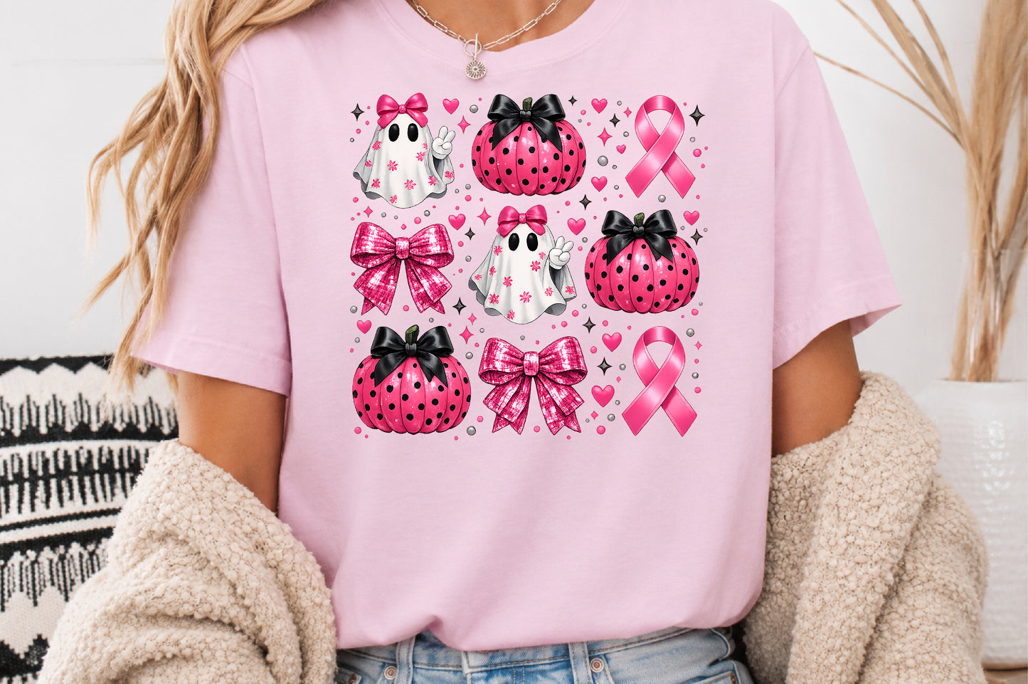 Boo Crew Pink Halloween Breast Cancer Awareness PNG