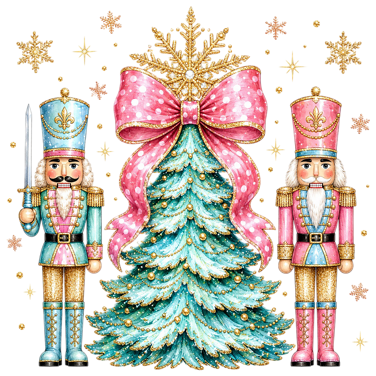 Pink Nutcracker Christmas Tree PNG
