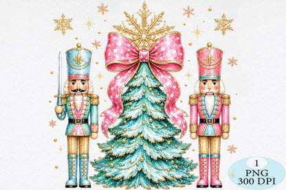 Pink Nutcracker Christmas Tree PNG