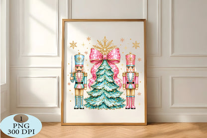 Pink Nutcracker Christmas Tree PNG