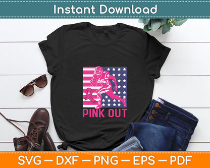 Pink Out Football Breast Cancer Tackle Breast Cancer Svg Digital Cutting File