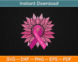 Pink Ribbon Sunflower Breast Cancer Awareness Svg Digital Cutting File