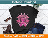 Pink Ribbon Sunflower Breast Cancer Awareness Svg Digital Cutting File