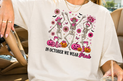 Pink Western Skeleton Halloween Sublimation PNG