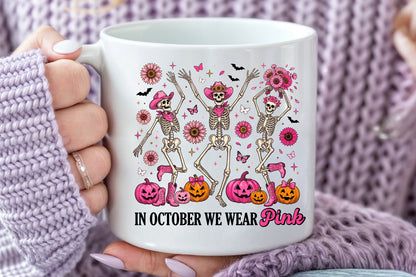 Pink Western Skeleton Halloween Sublimation PNG