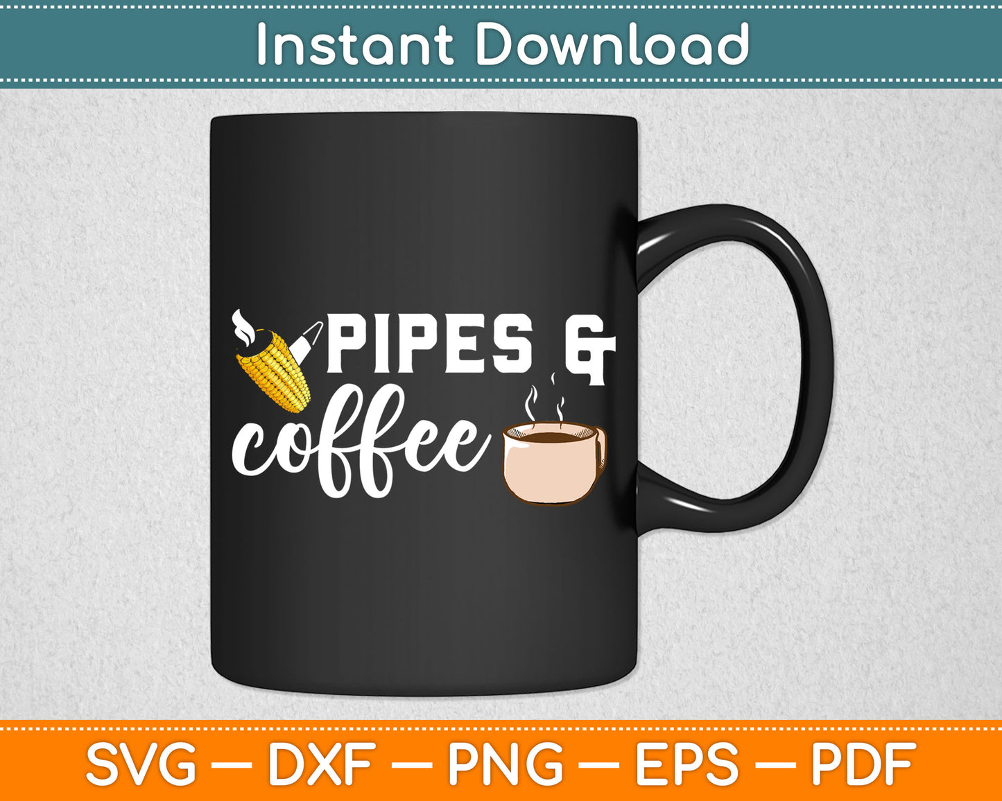 Corncob Pipe Smoker Smoking Tobacco Coffee Lover Drinker Svg Digital Cutting File