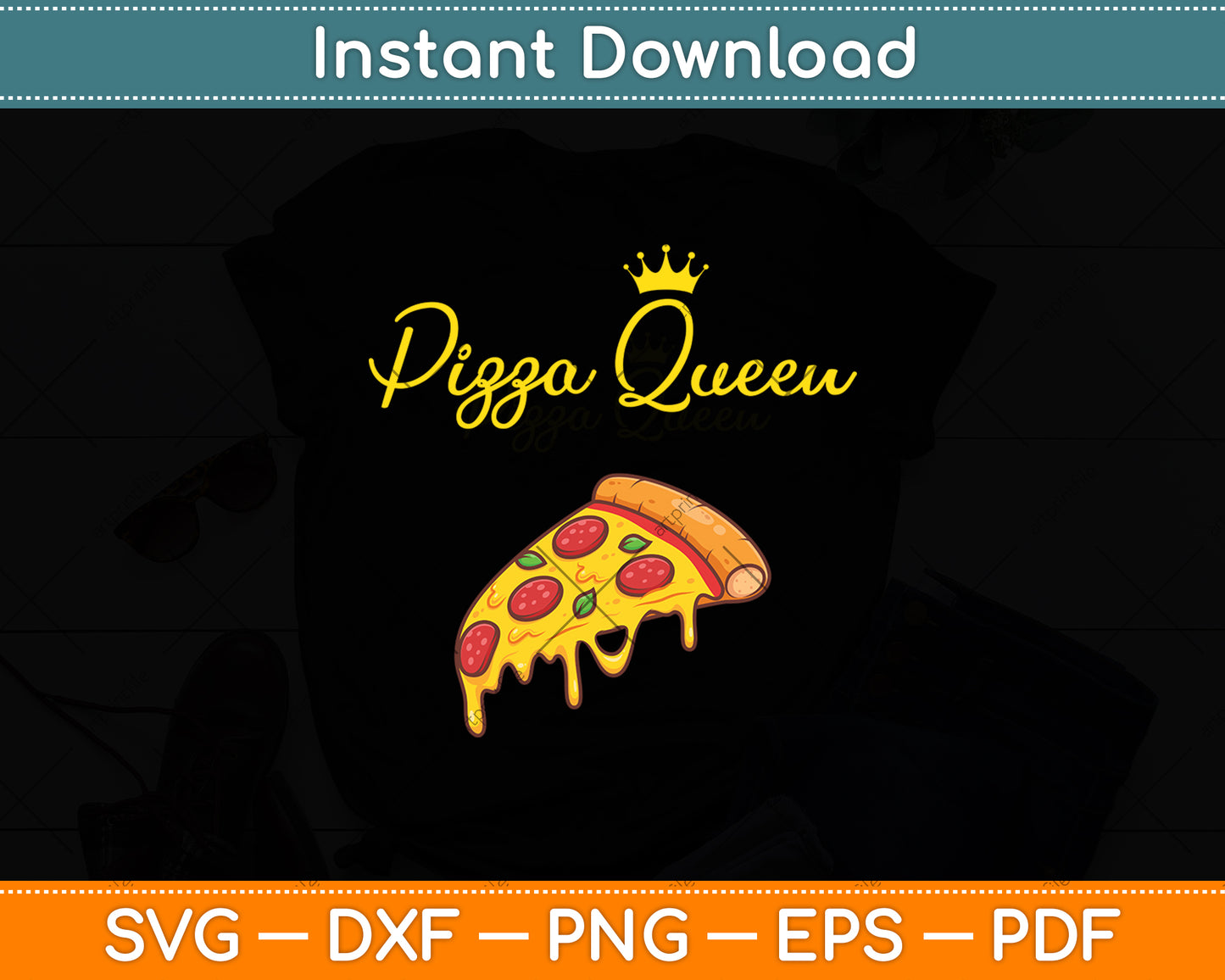 Pizza Queen Girl Loves Pizza Funny Pizza Lover Svg Digital Cutting File