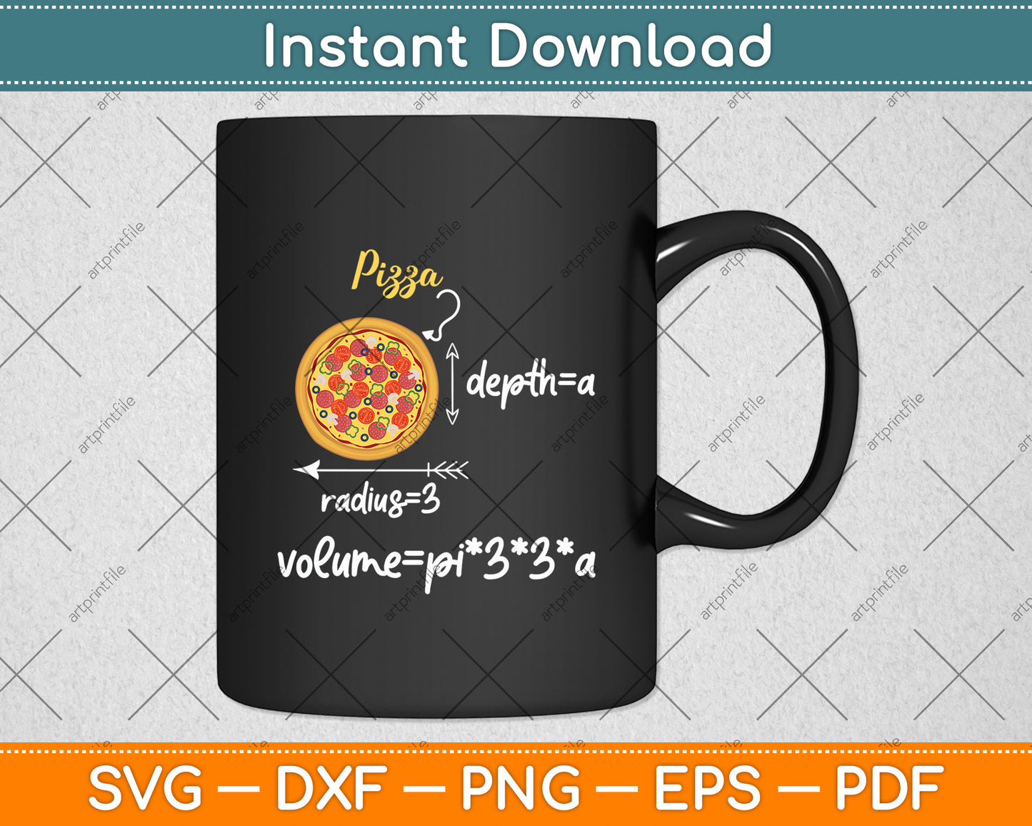 Pizza Volume Formula Food Lover Math Foodie Svg Digital Cutting File