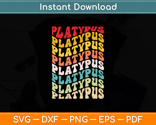 Platypus Groovy Vintage Svg Png Dxf Digital Cutting File