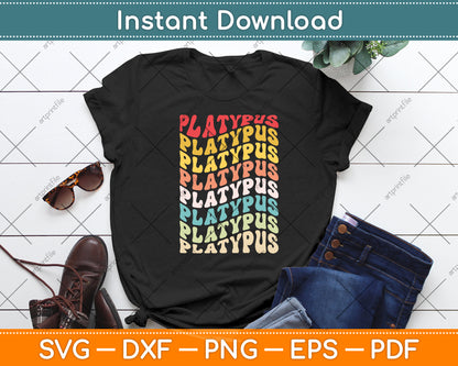 Platypus Groovy Vintage Svg Png Dxf Digital Cutting File