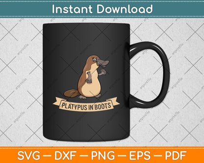 Platypus In Boots Zookeeper Animal Lover Svg Png Dxf Digital Cutting File