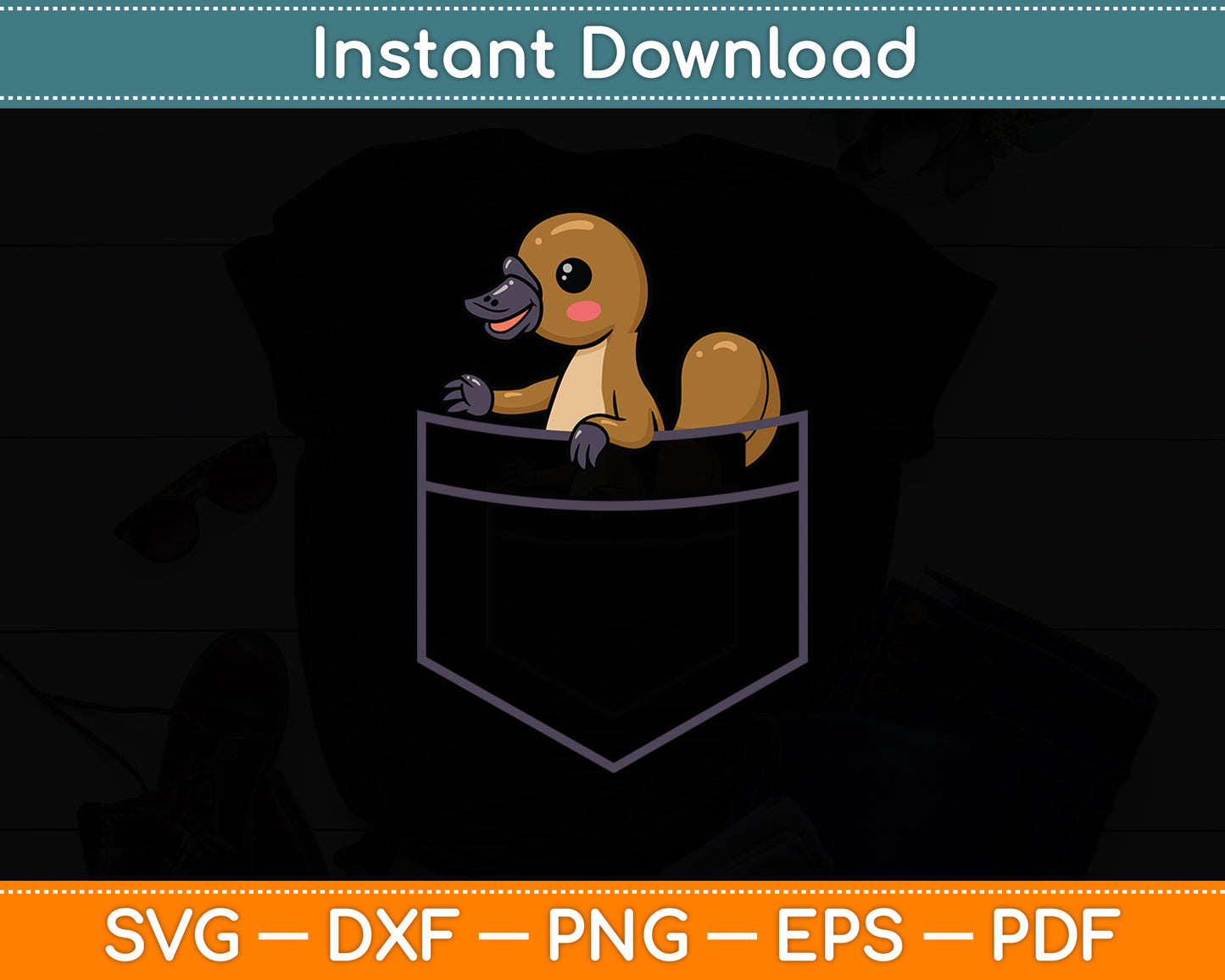 Platypus In The Pocket Mammal Australian Platypus Svg Png Dxf Digital Cutting File
