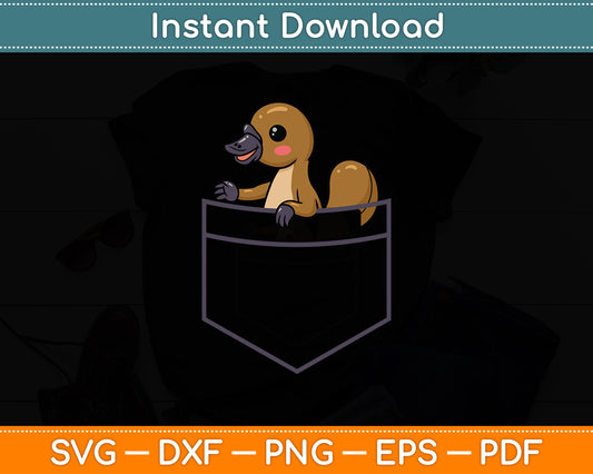 Platypus In The Pocket Mammal Australian Platypus Svg Png Dxf Digital Cutting File