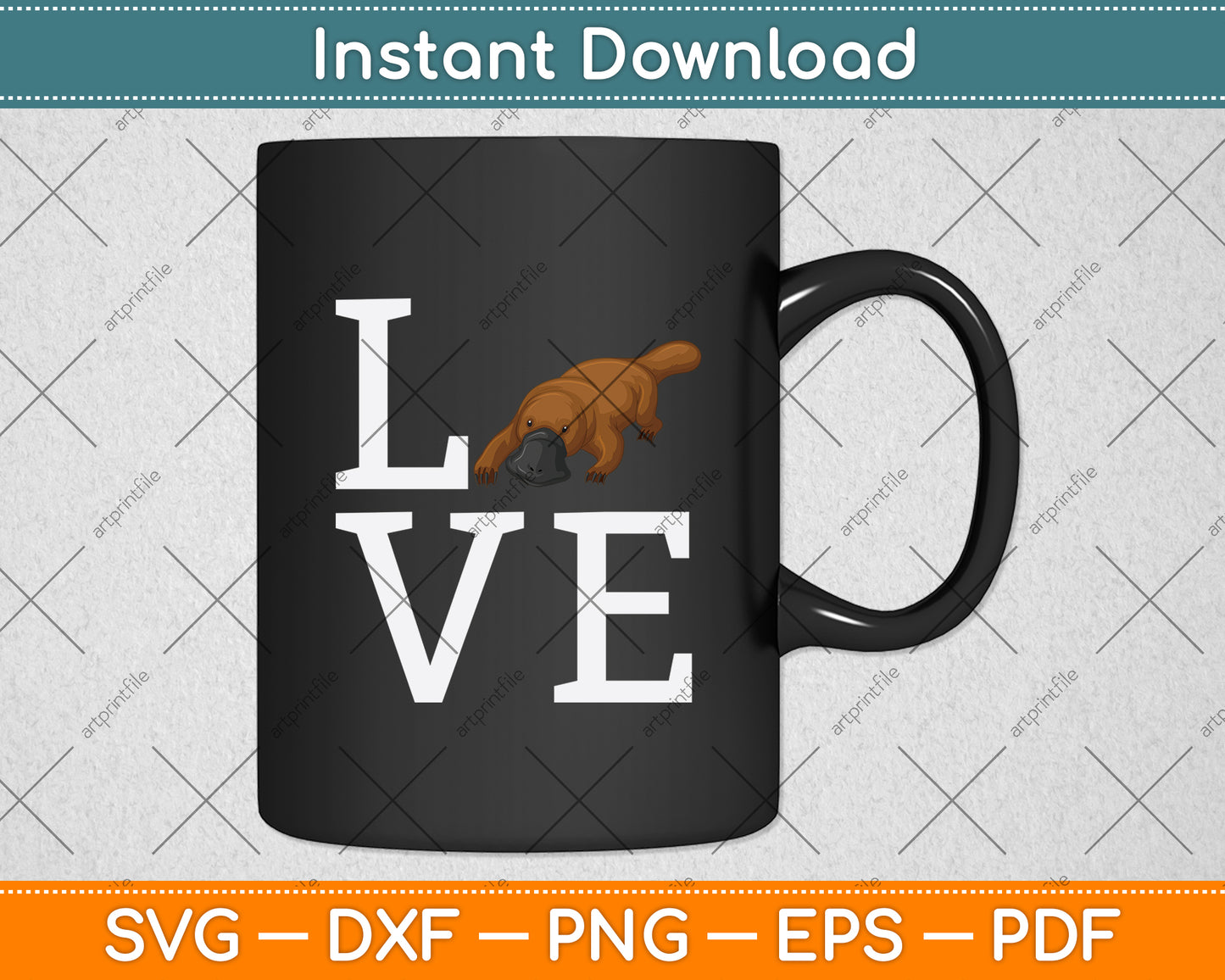 Platypus Lover Platypus Love Svg Png Dxf Digital Cutting File