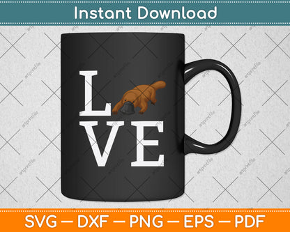 Platypus Lover Platypus Love Svg Png Dxf Digital Cutting File