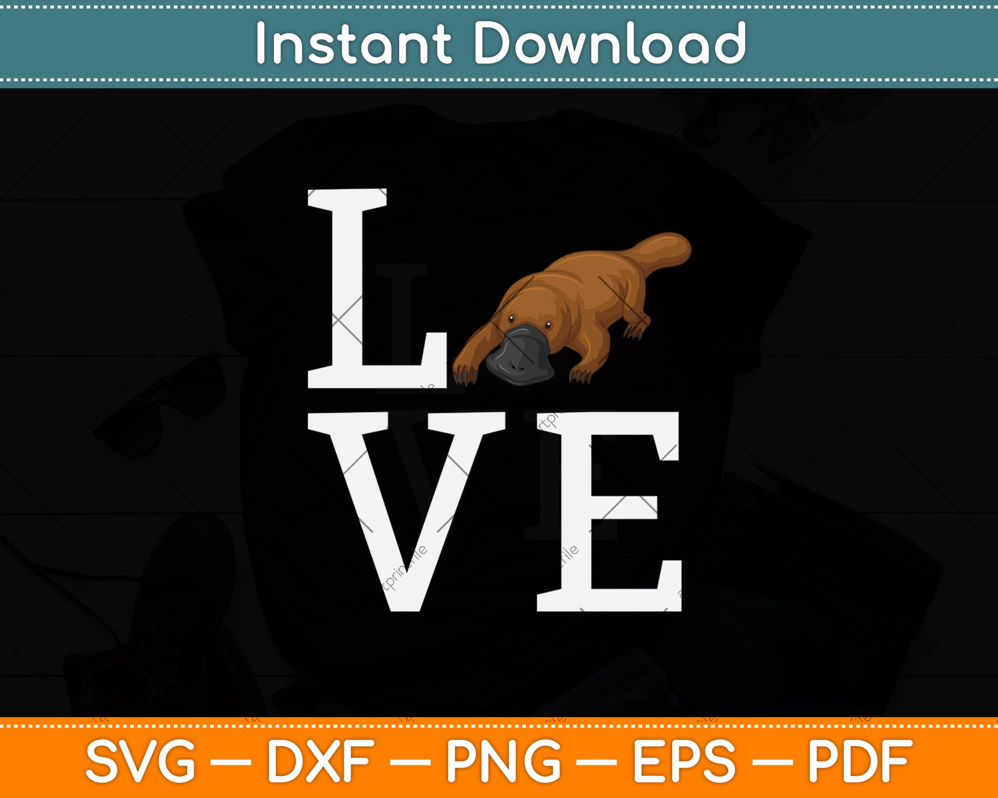 Platypus Lover Platypus Love Svg Png Dxf Digital Cutting File