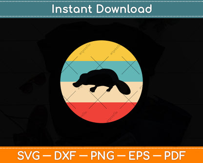 Platypus Retro Vintage Lover Svg Png Dxf Digital Cutting File