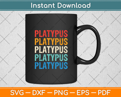 Platypus Retro Vintage Svg Png Dxf Digital Cutting File