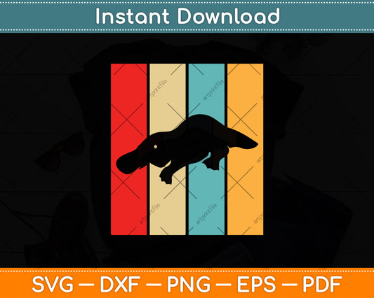 Platypus Retro Vintage Svg Png Dxf Digital Cutting File