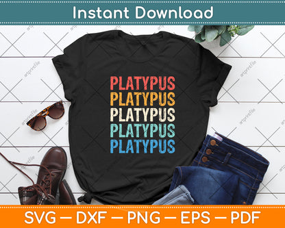 Platypus Retro Vintage Svg Png Dxf Digital Cutting File