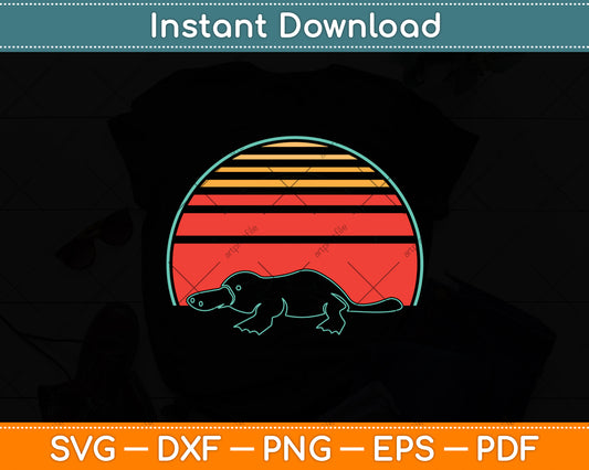 Platypus Vintage Retro Svg Design Digital Cutting File