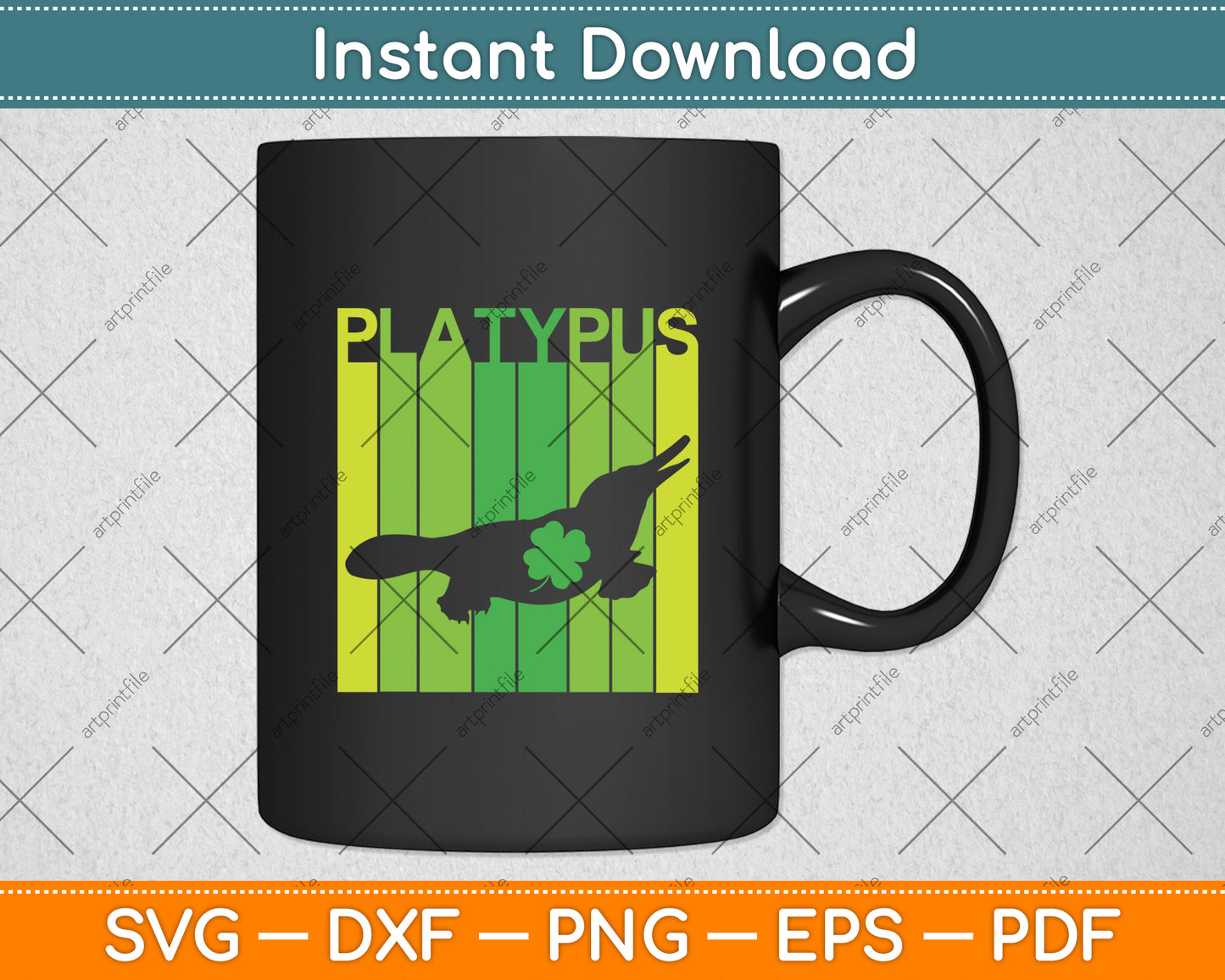 Platypus Vintage Retro Svg Png Dxf Digital Cutting File