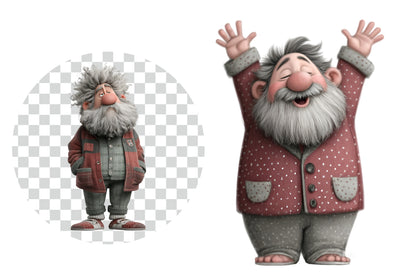 Playful Christmas Clipart PNG – 4 Designs