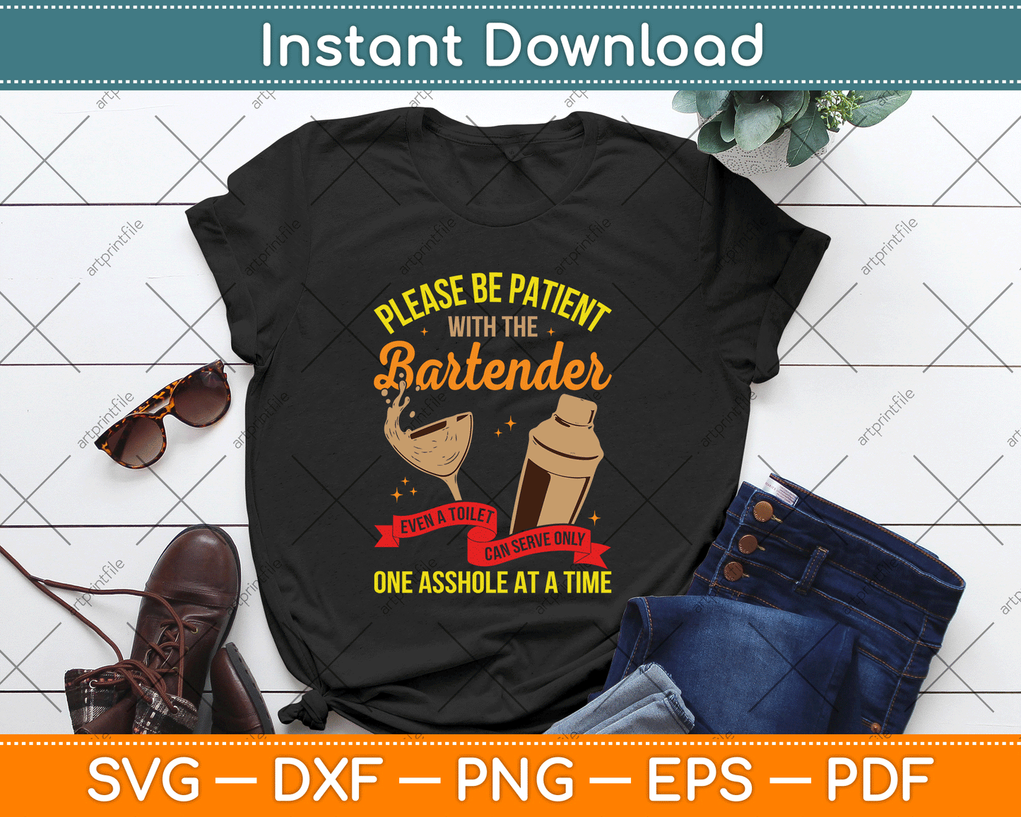 Please Be Patient With The Bartender Bar Owner Funny Bartending SVG Digital Cutting File
